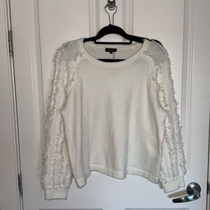 Adorable, soft off-white sweater with sleeve detail by one state in size medium